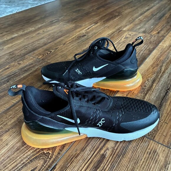 Nike Air Max 270 Black & Orange Size 11 - EUC - Picture 3 of 10